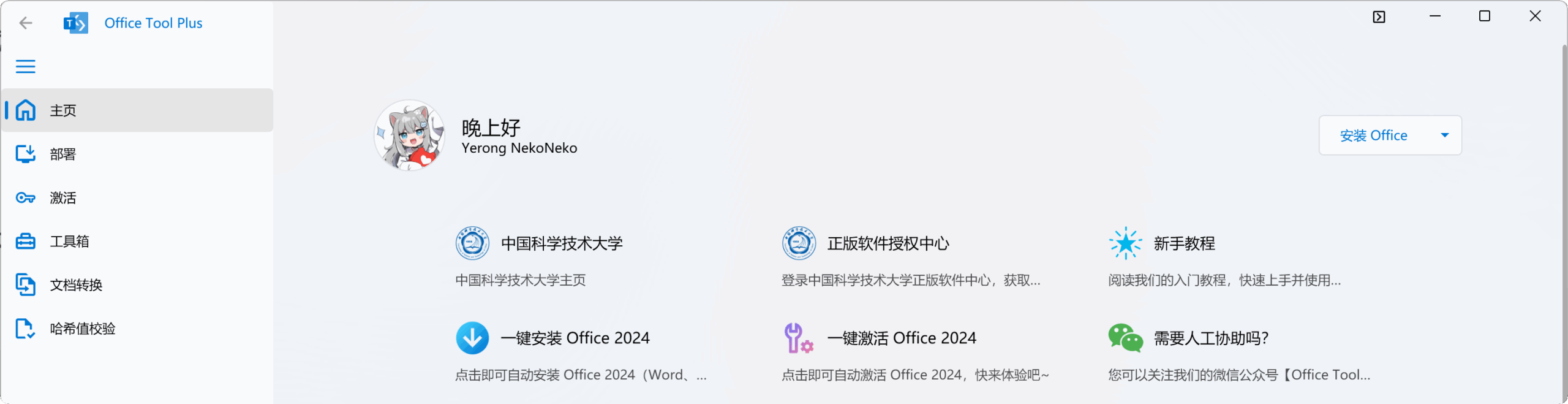 Office Tool Plus 中国科学技术大学主页截图
